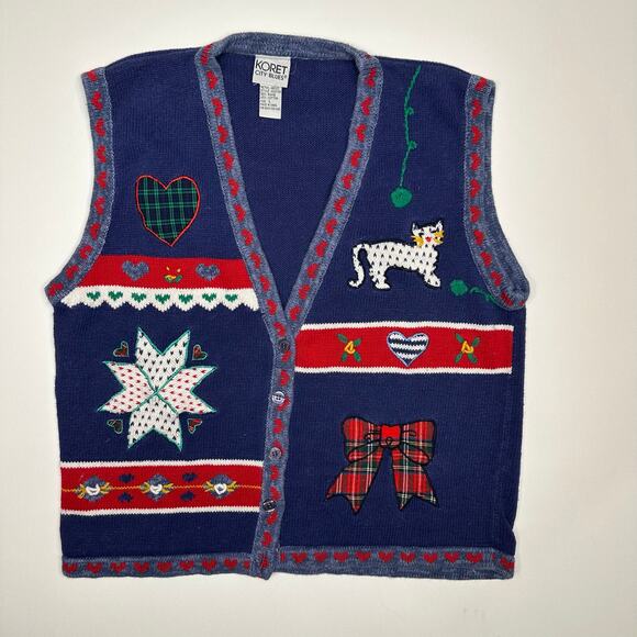 Vintage Y2K Koret Ugly Christmas Holiday Sweater Size Large - Picture 1 of 9